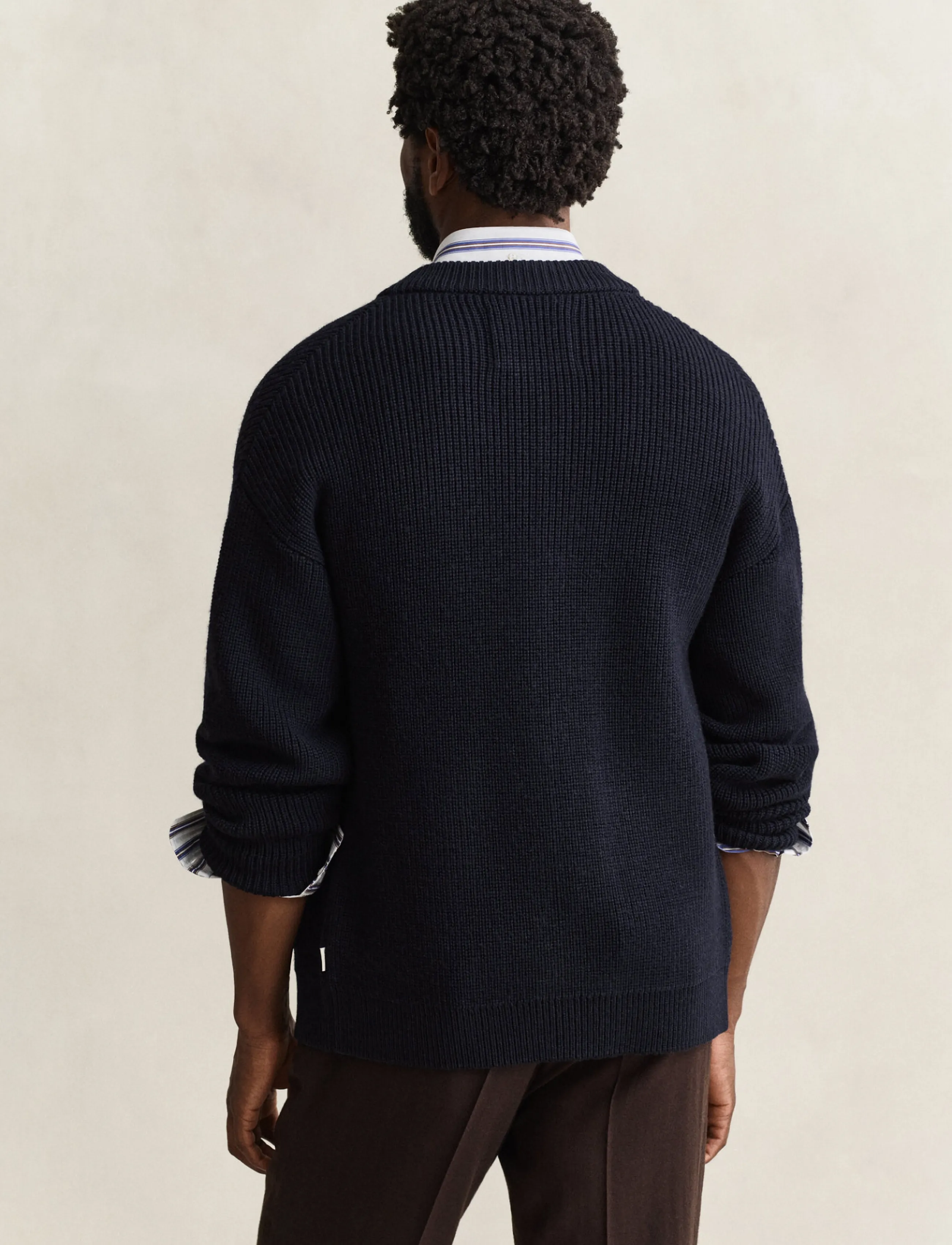 Gant Wool Rib Zipped Cardigan herr – bild 2