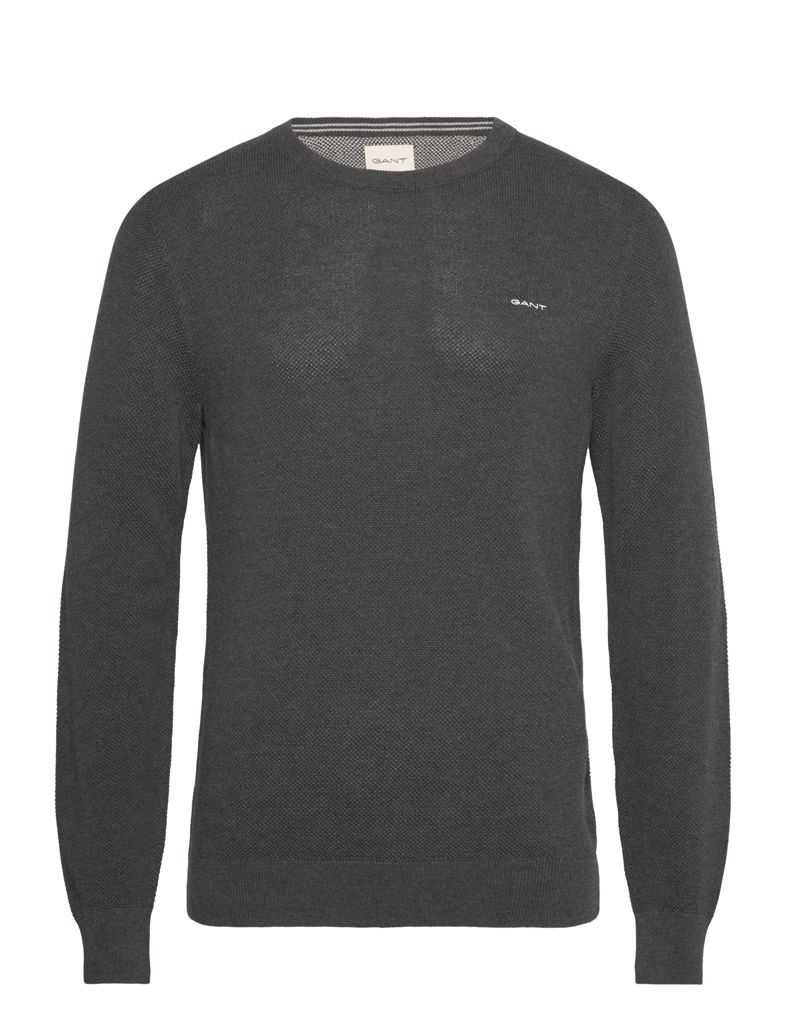 Gant COTTON PIQUE C-NECK - Gant - ANTRACIT MELANGE / grey