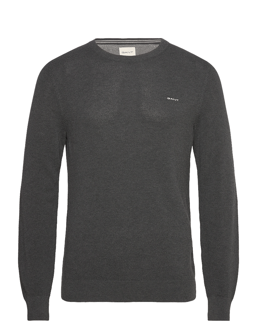 Gant - COTTON PIQUE C-NECK - rundhals - antracit melange - 0