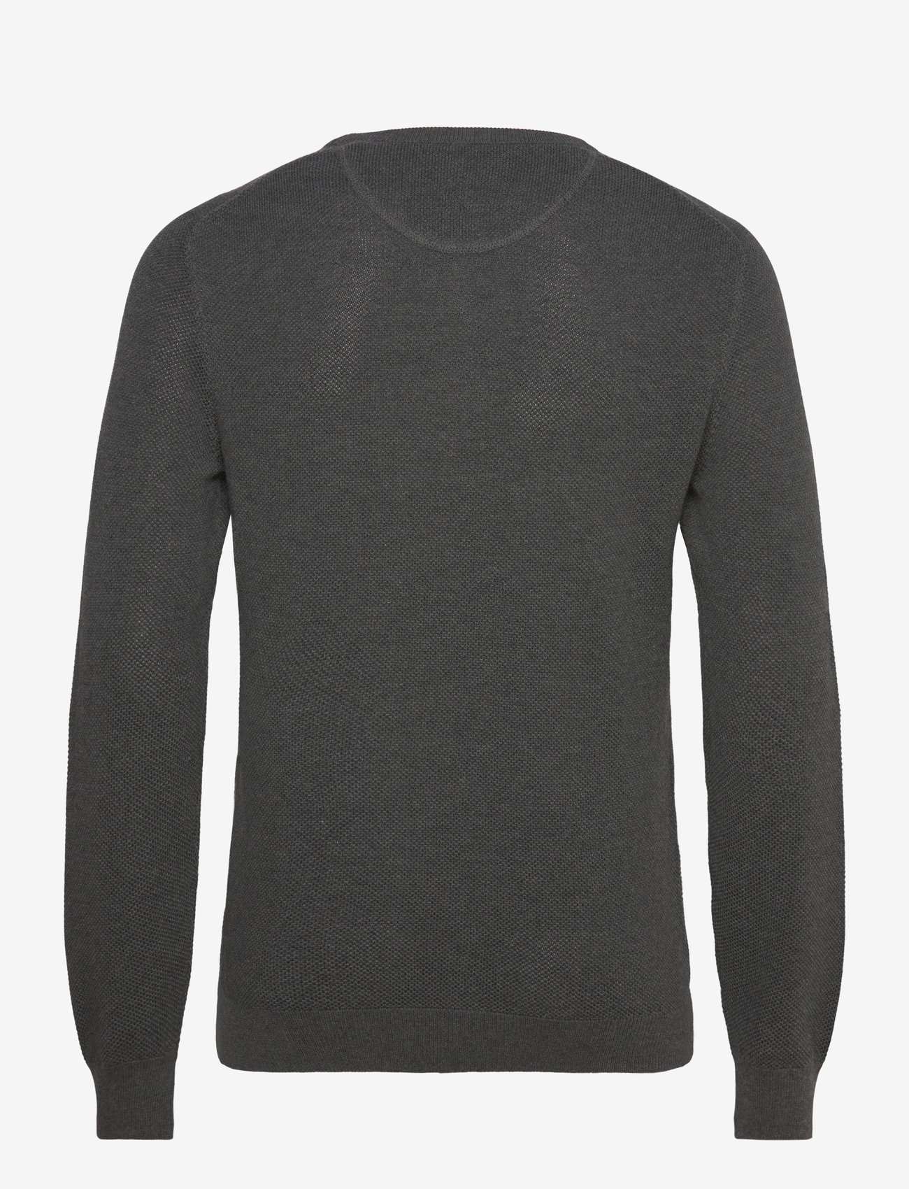 GANT - COTTON PIQUE C-NECK - knitted round necks - antracit melange - 1