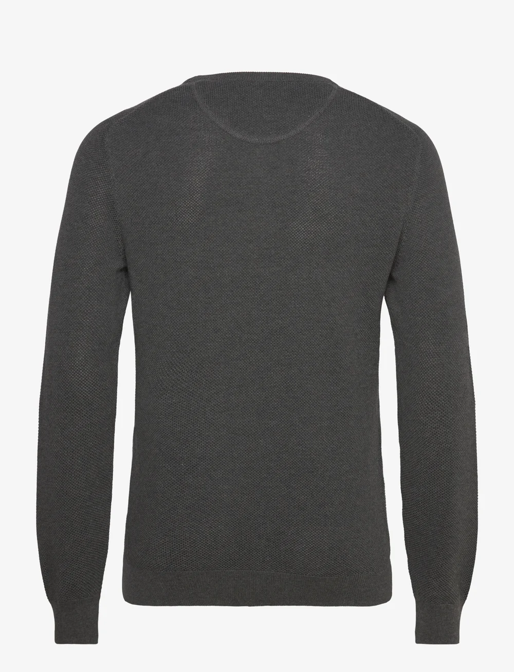 GANT - COTTON PIQUE C-NECK - knitted round necks - antracit melange - 1