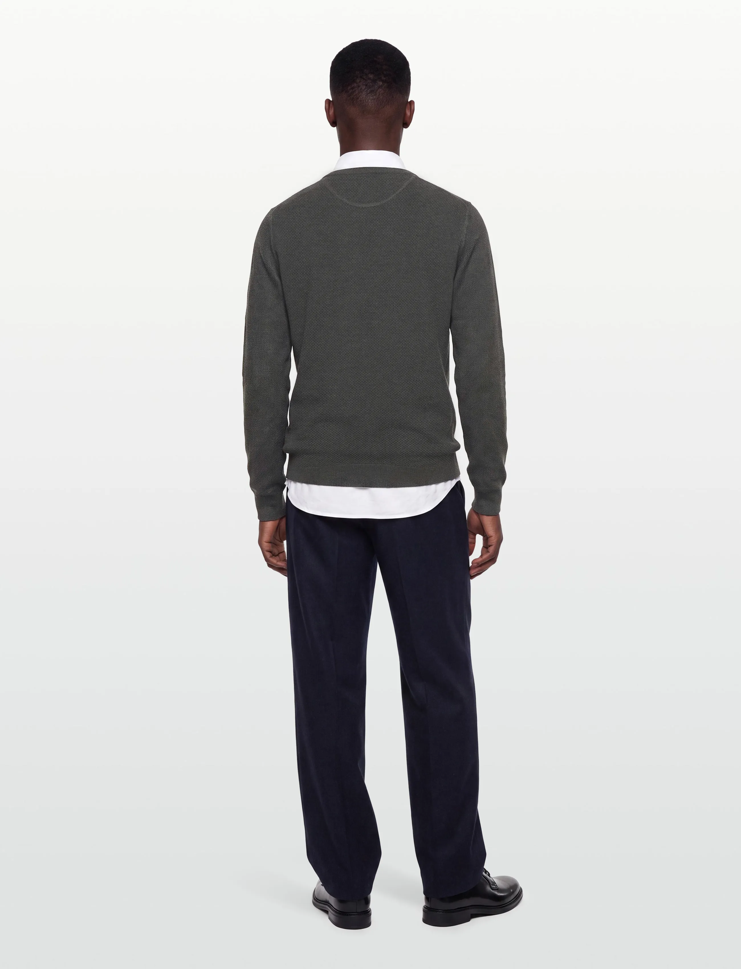 Gant - COTTON PIQUE C-NECK - basic-strickmode - antracit melange - 4