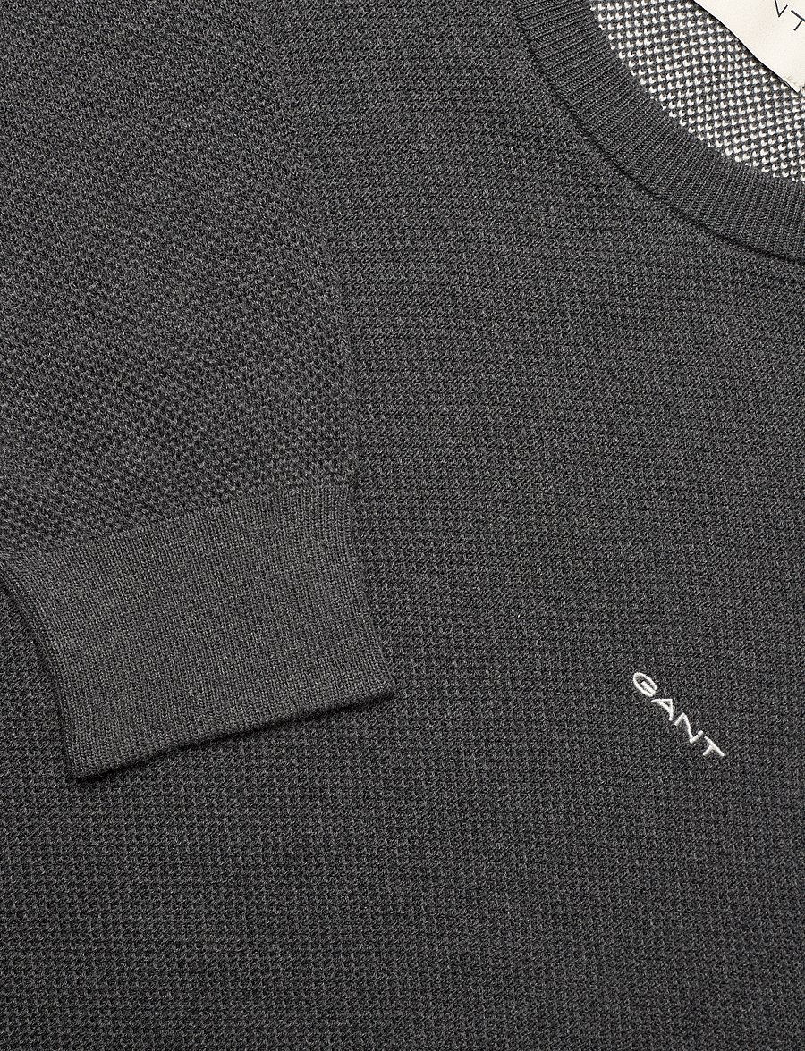 Gant - COTTON PIQUE C-NECK - rundhals - antracit melange - 2