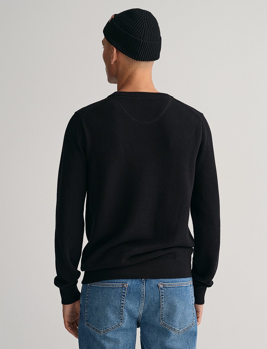 Gant - COTTON PIQUE C-NECK - rundhals - black - 3