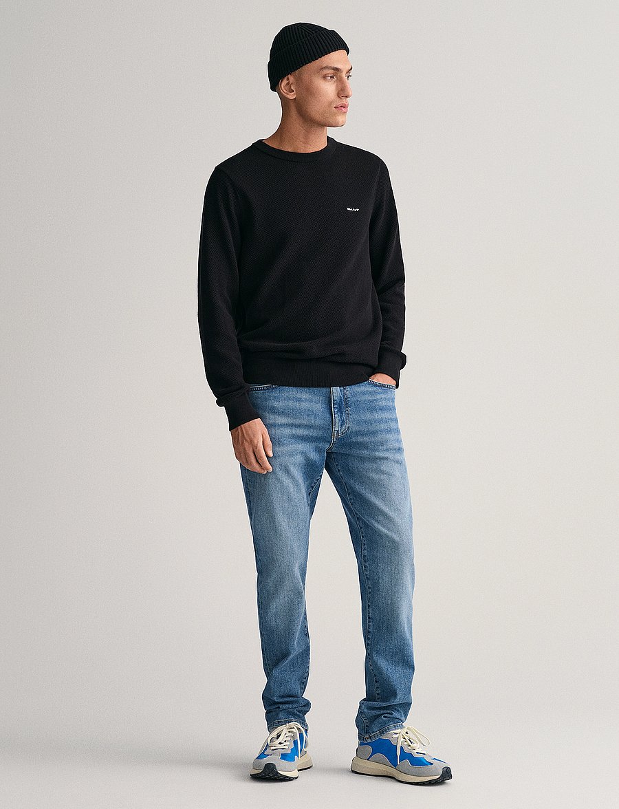 Gant - COTTON PIQUE C-NECK - rundhals - black - 5
