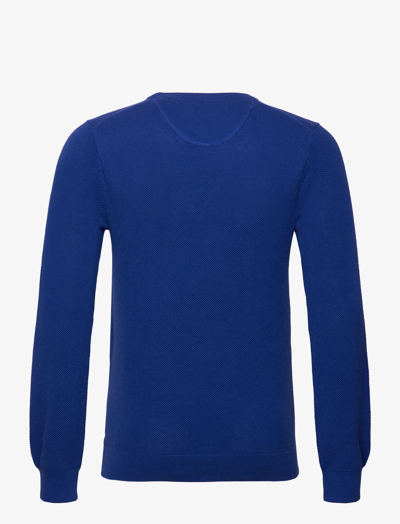 GANT - COTTON PIQUE C-NECK - knitted round necks - college blue - 1