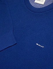 GANT - COTTON PIQUE C-NECK - knitted round necks - college blue - 2