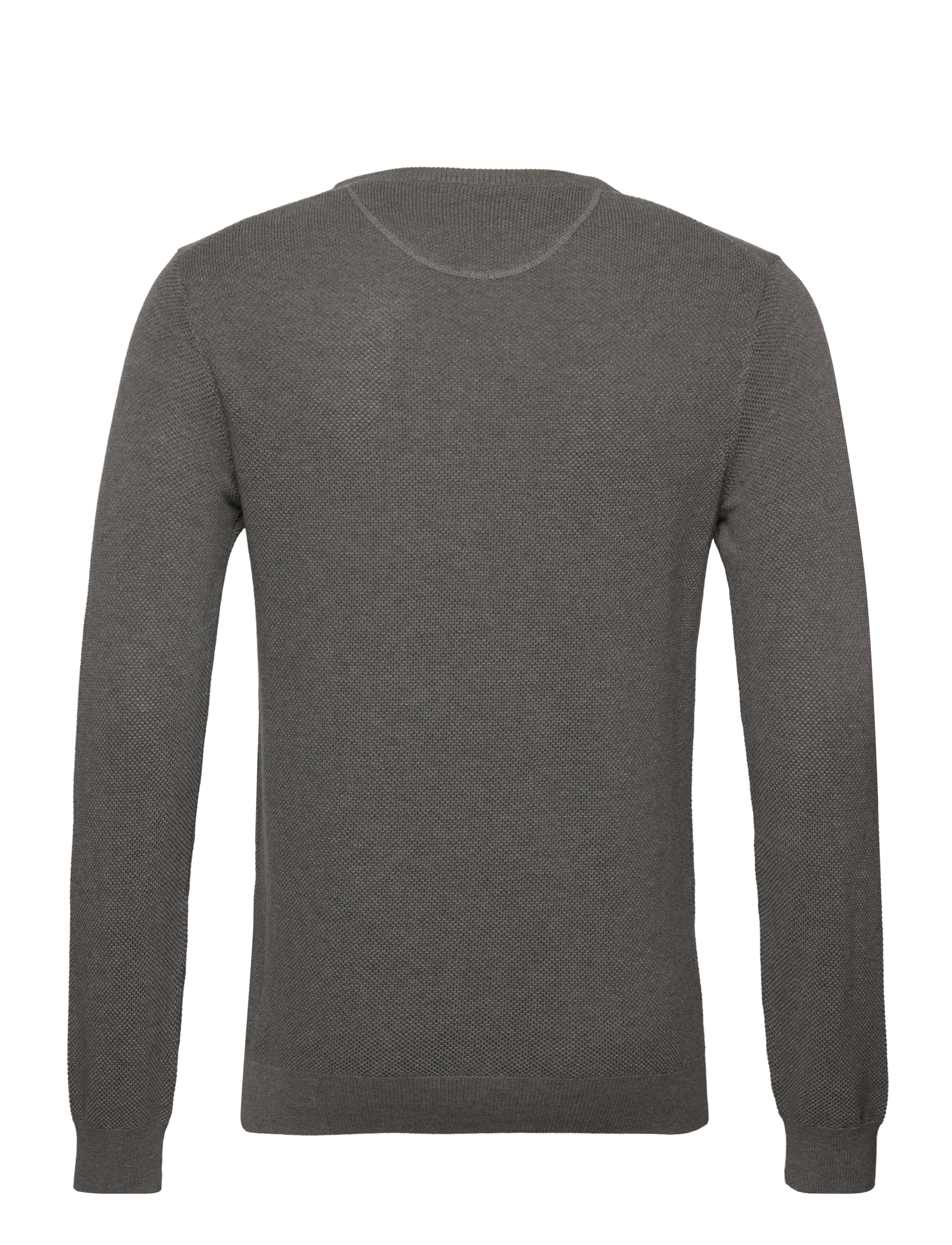 Gant - COTTON PIQUE C-NECK - rund hals - dark grey melange - 2
