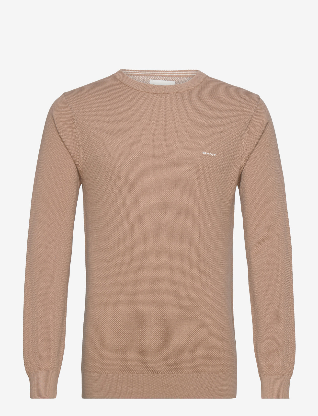 GANT - COTTON PIQUE C-NECK - rund hals - dark khaki - 1
