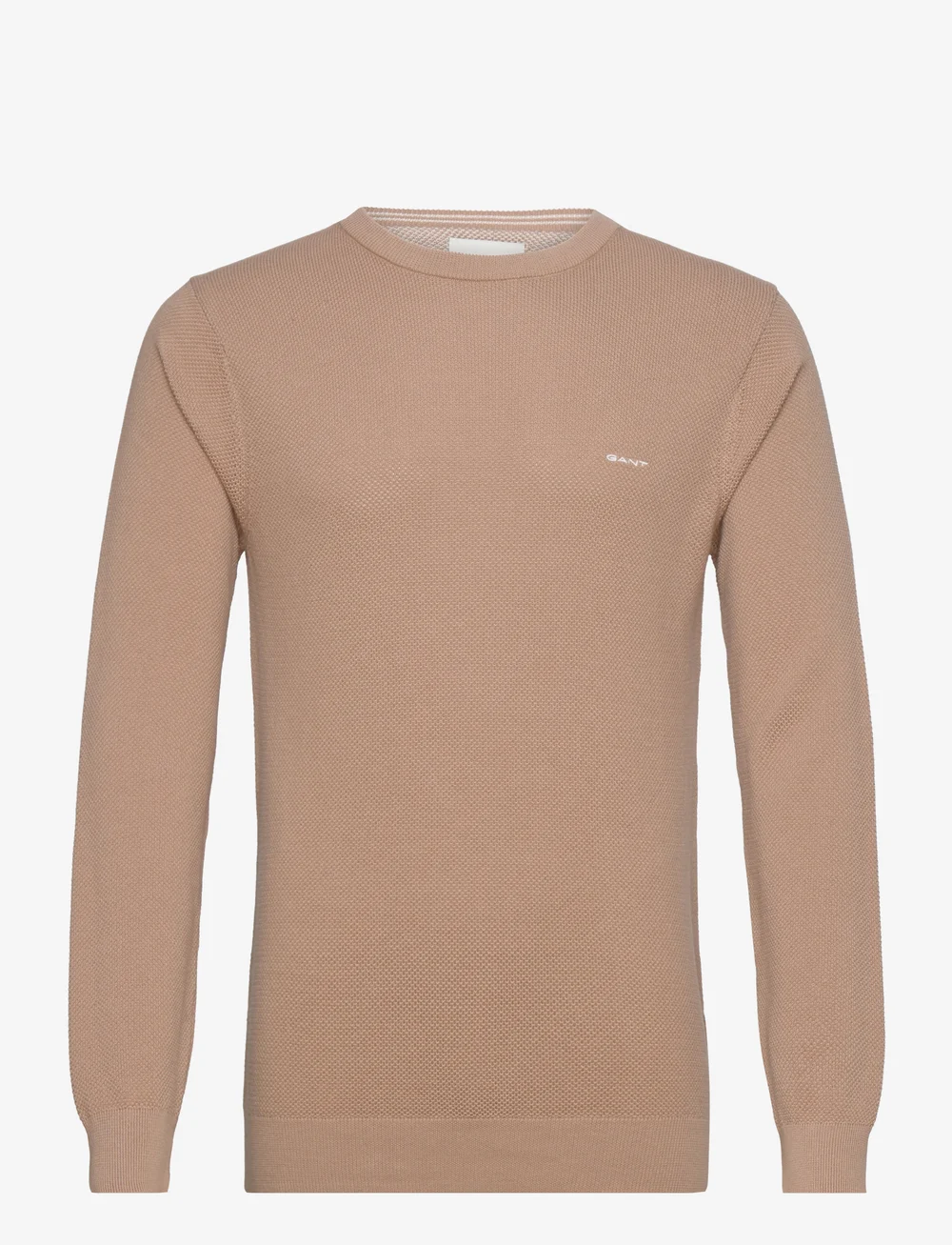 GANT - COTTON PIQUE C-NECK - Ümmarguse kaelusega kudumid - dark khaki - 1