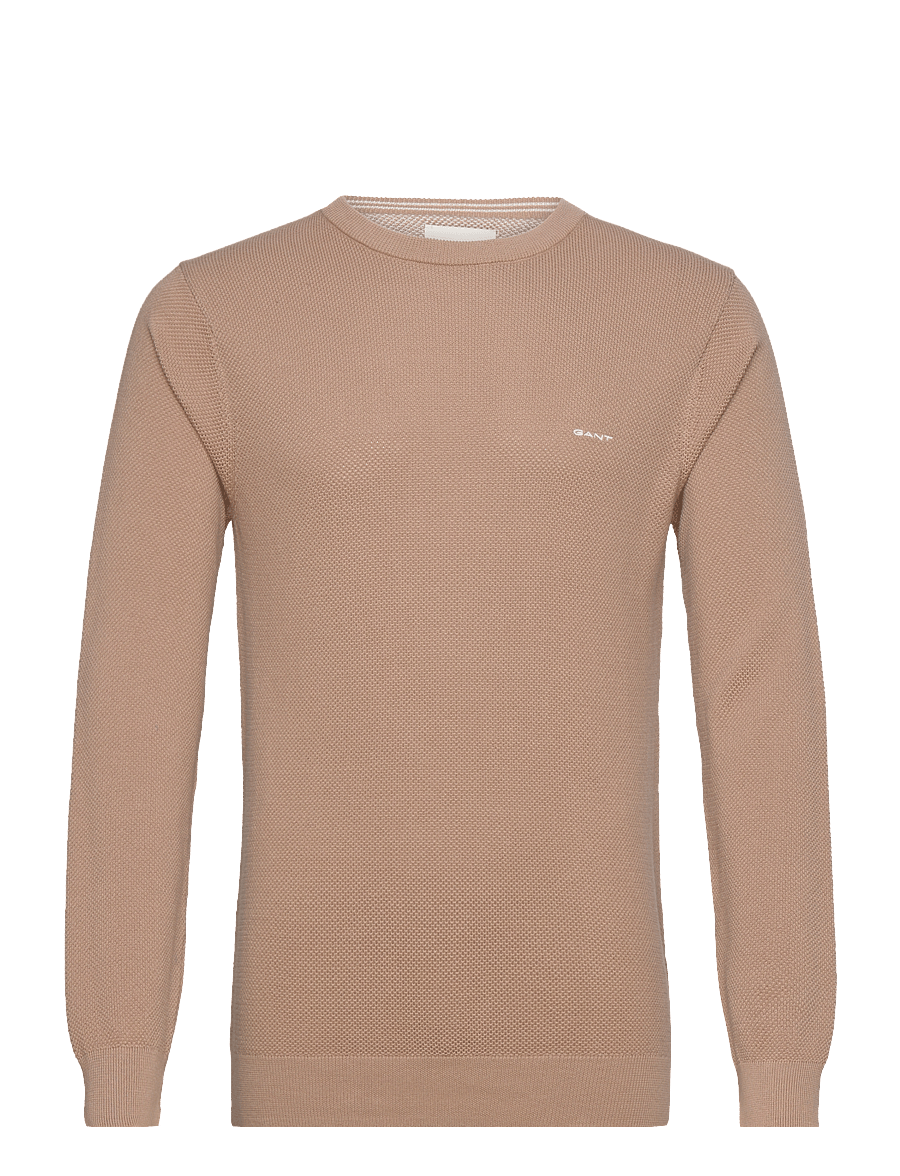 Gant - COTTON PIQUE C-NECK - pulls col rond - dark khaki - 1