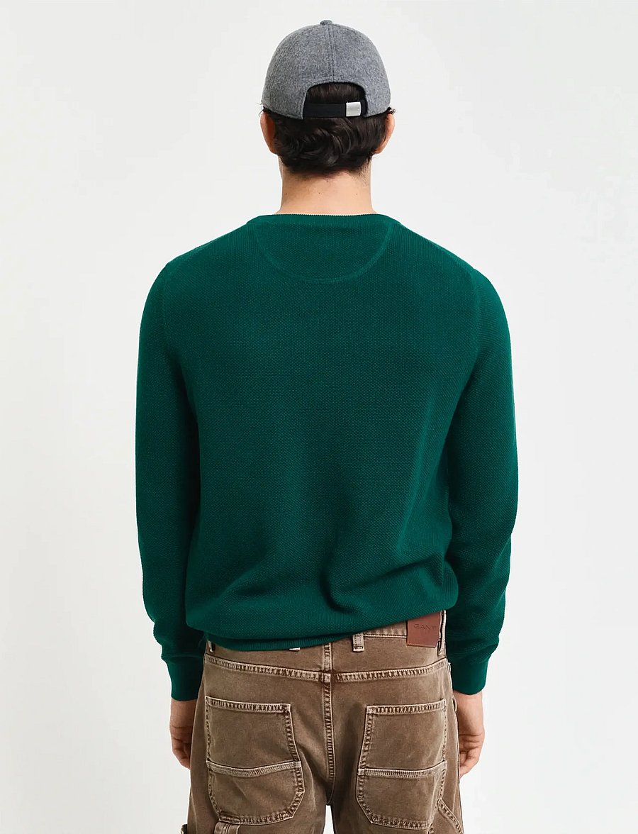 Gant - COTTON PIQUE C-NECK - rundhals - deep forest green - 3