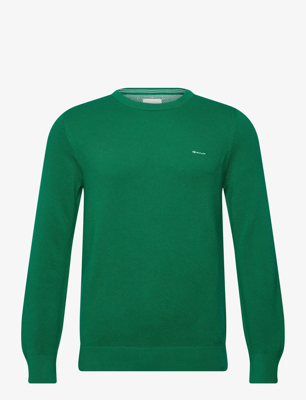 GANT - COTTON PIQUE C-NECK - knitted round necks - deep green - 0