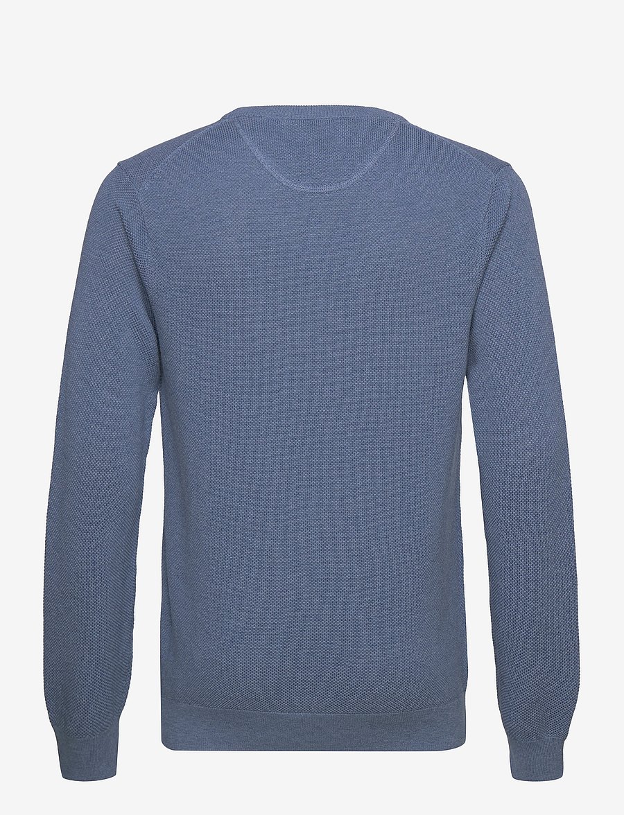 Gant - COTTON PIQUE C-NECK - pyöreäaukkoiset - denim blue melange - 2