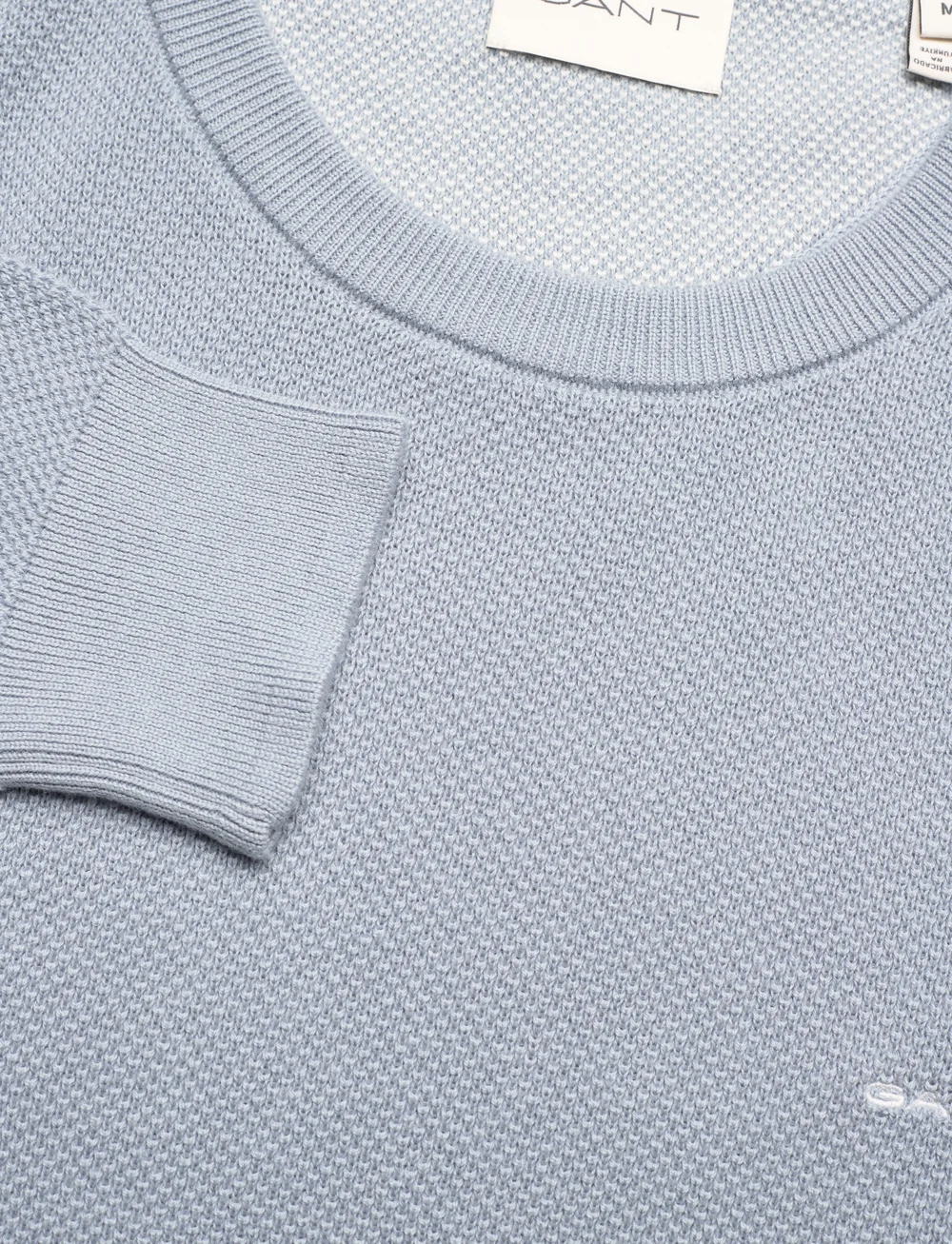 GANT - COTTON PIQUE C-NECK - Ümmarguse kaelusega kudumid - dove blue - 2