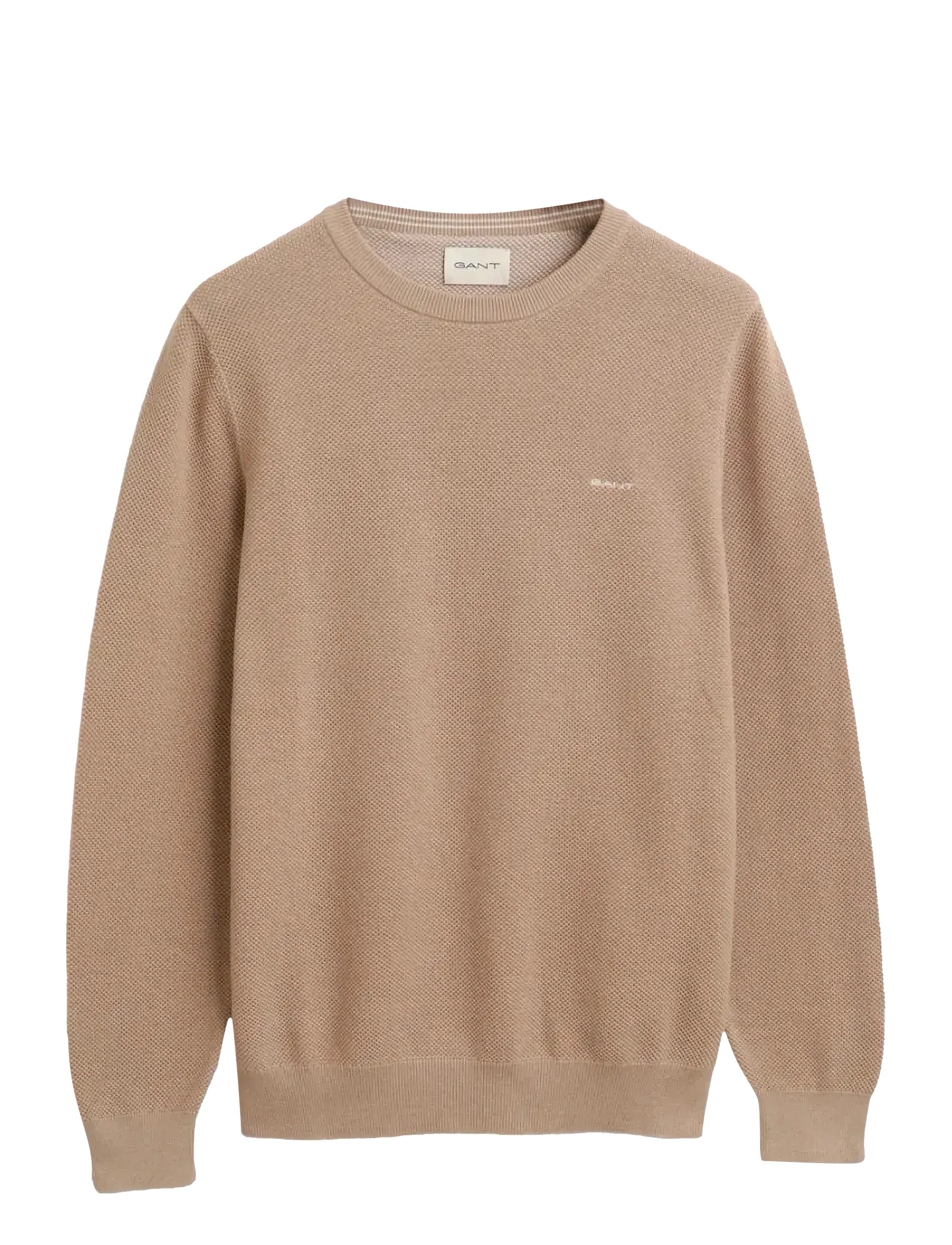 Gant COTTON PIQUE C-NECK - Basic-Strickmode - DRY SAND / beige