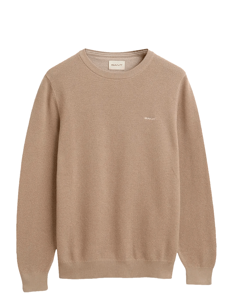 Gant - COTTON PIQUE C-NECK - rundhals - dry sand - 1
