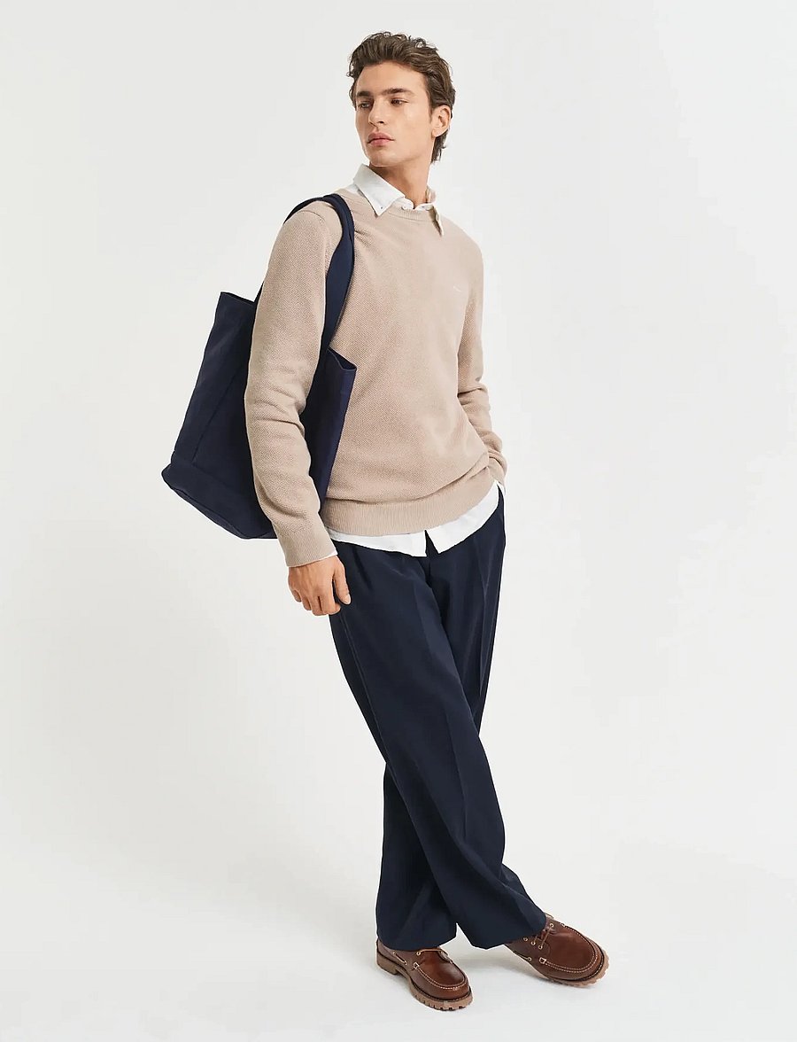 Gant - COTTON PIQUE C-NECK - rundhals - dry sand - 4