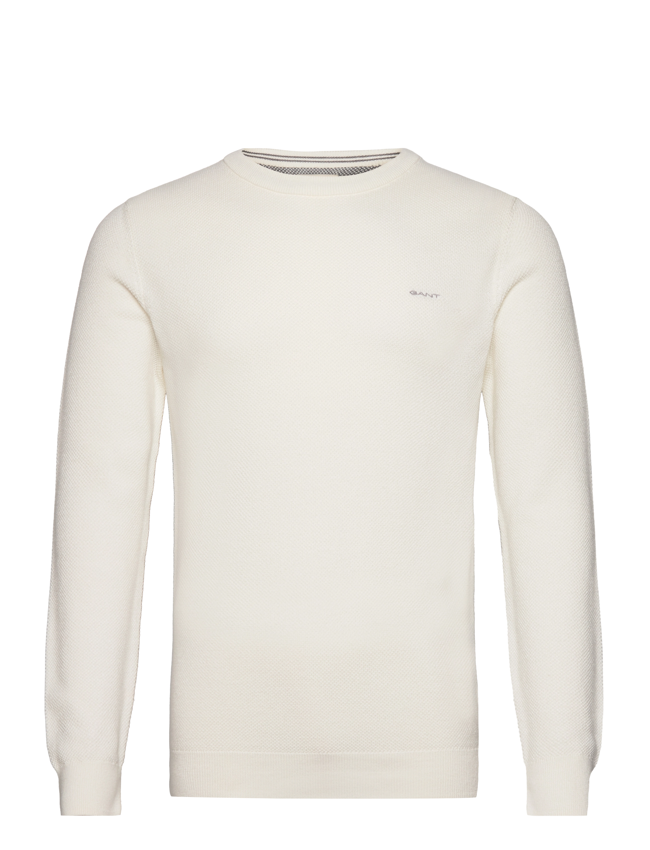 GANT Baumwolle Pique C-Neck Cream - XXXL - Herren