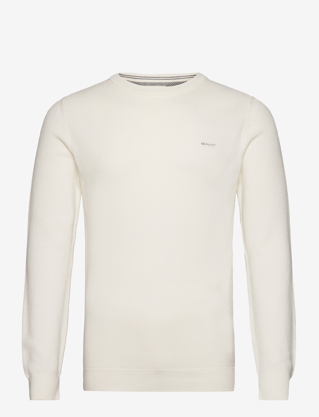 GANT - COTTON PIQUE C-NECK - rund hals - eggshell - 0