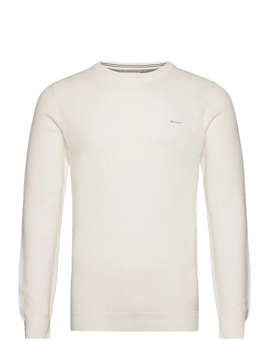 Gant - COTTON PIQUE C-NECK - pulls col rond - eggshell - 0