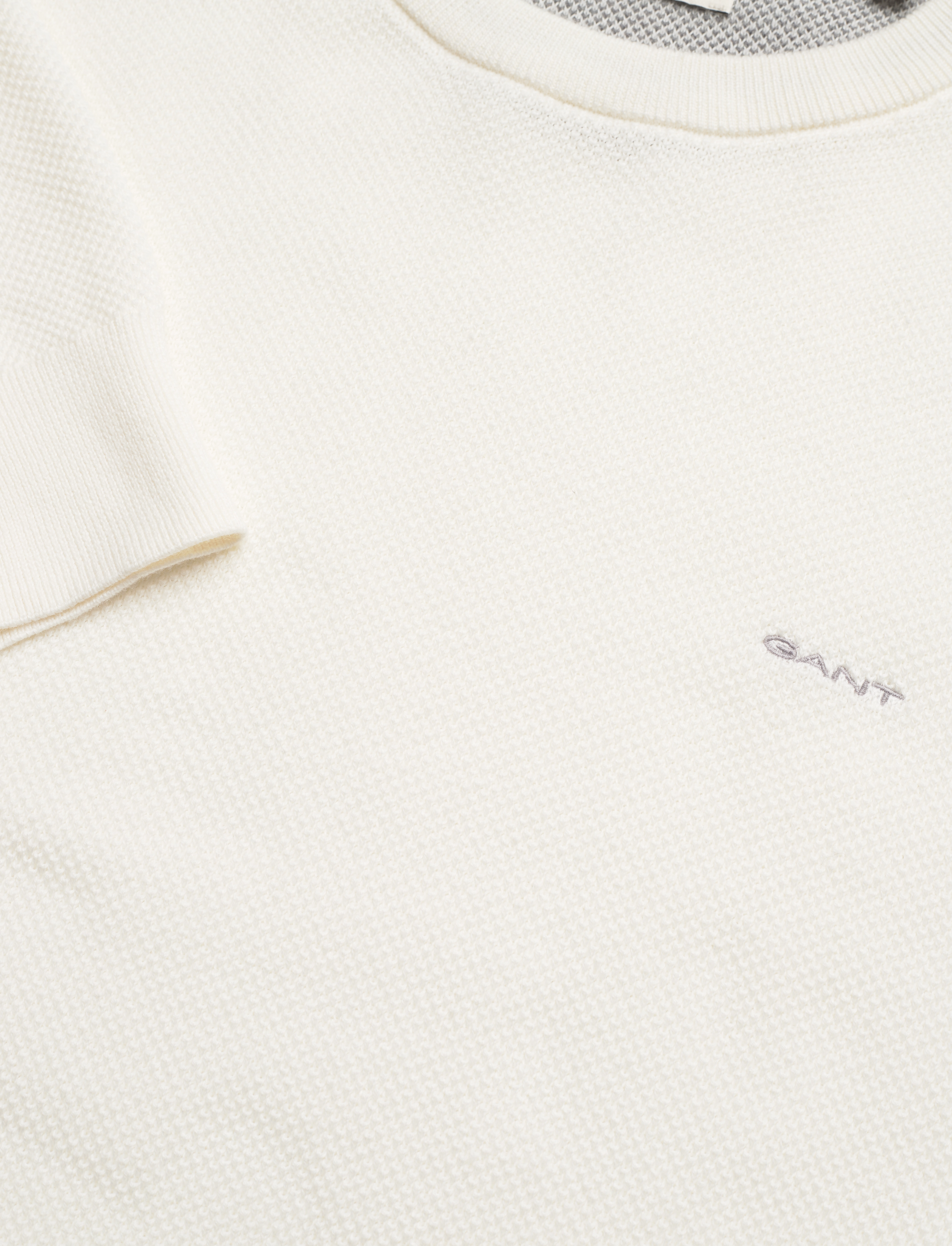 Gant - COTTON PIQUE C-NECK - rund hals - eggshell - 2