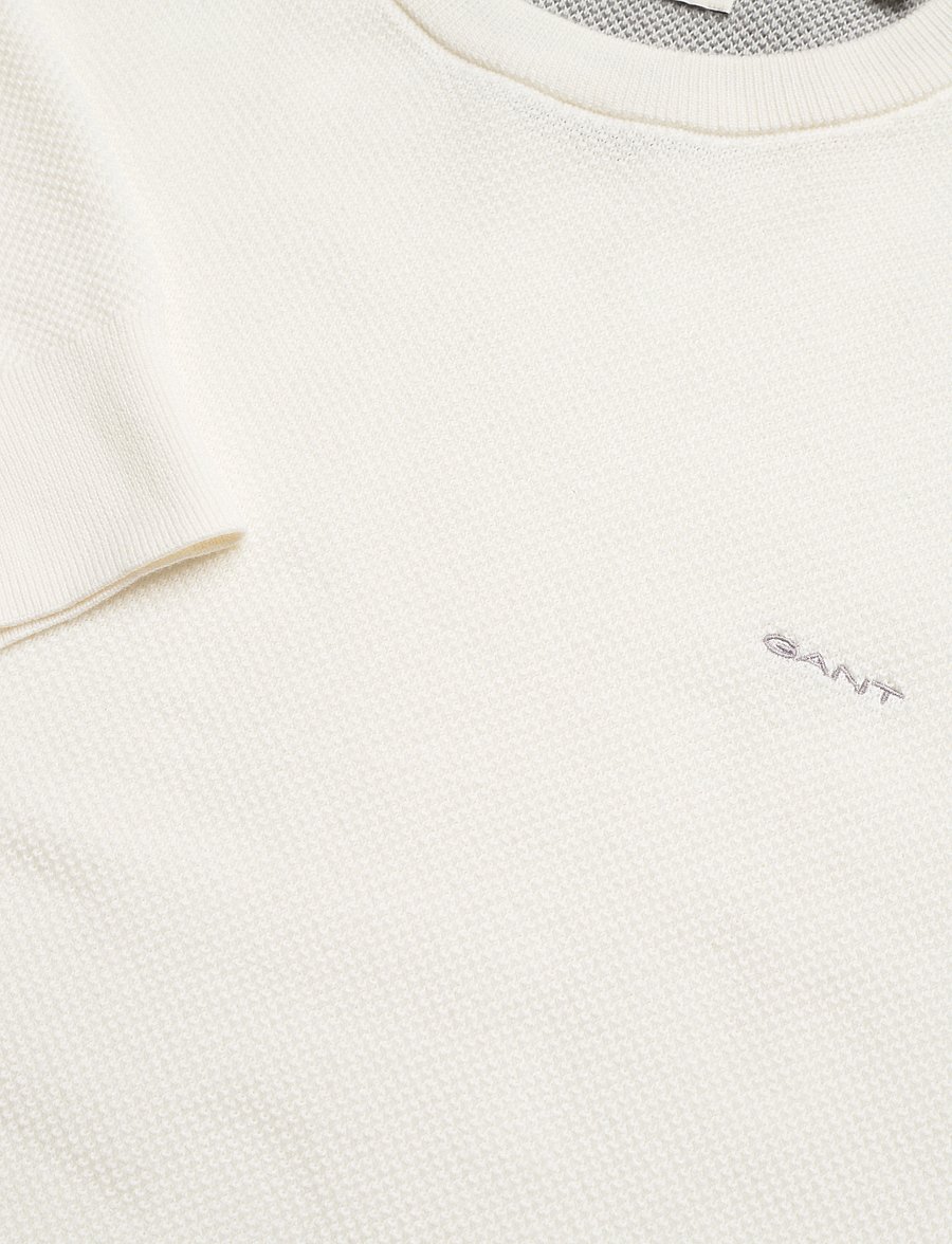 Gant - COTTON PIQUE C-NECK - pulls col rond - eggshell - 2