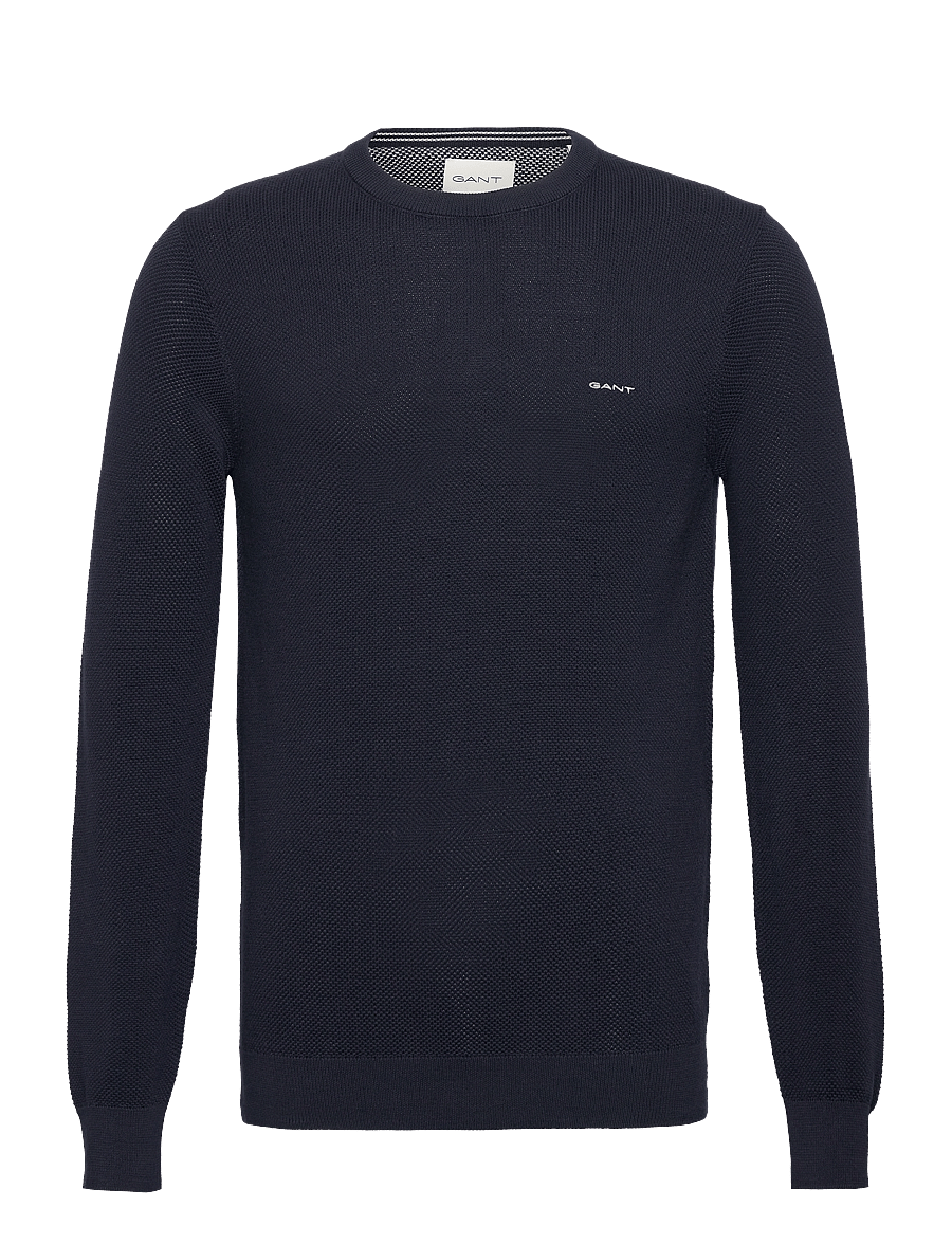 Gant - COTTON PIQUE C-NECK - rundhals - evening blue - 1