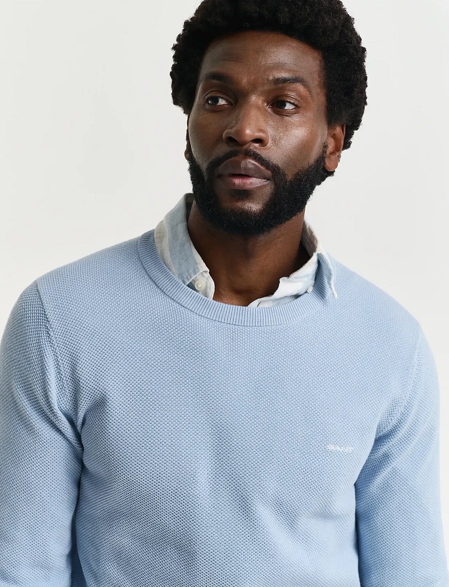 Gant - COTTON PIQUE C-NECK - rundhals - fresh blue - 4