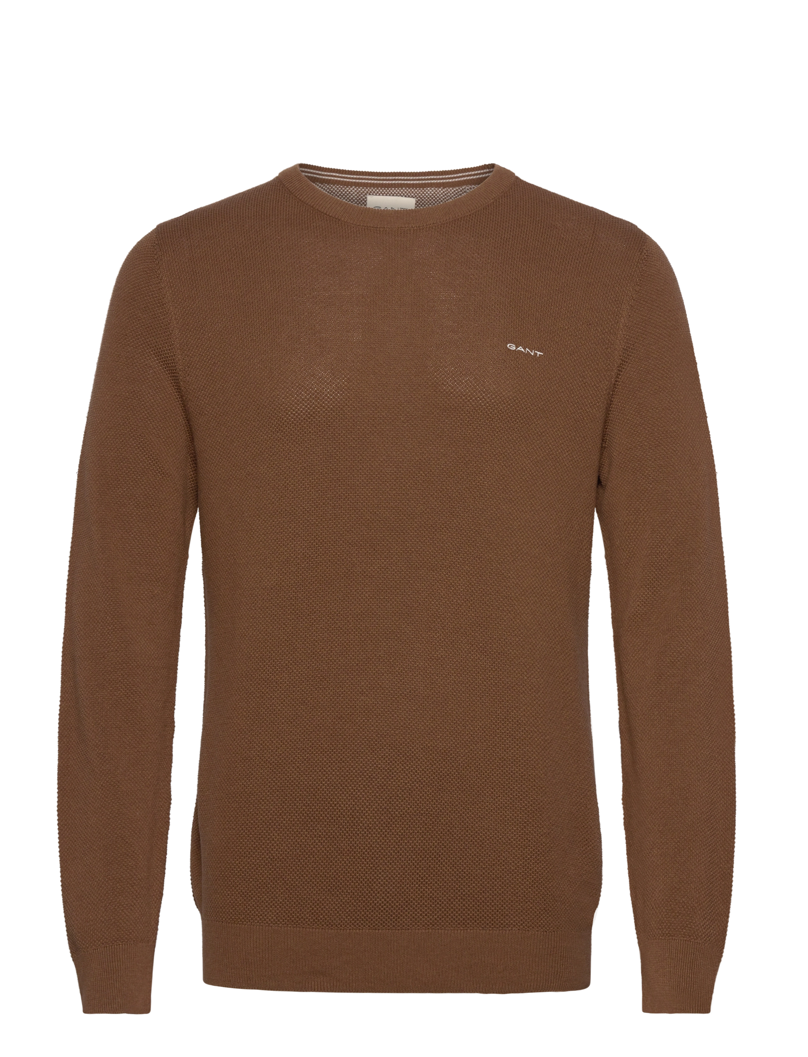 Gant COTTON PIQUE C-NECK - Gant - HAZELNUT MELANGE / brown
