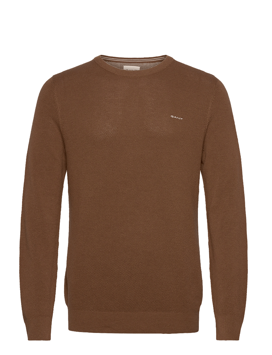 Gant - COTTON PIQUE C-NECK - rundhals - hazelnut melange - 1