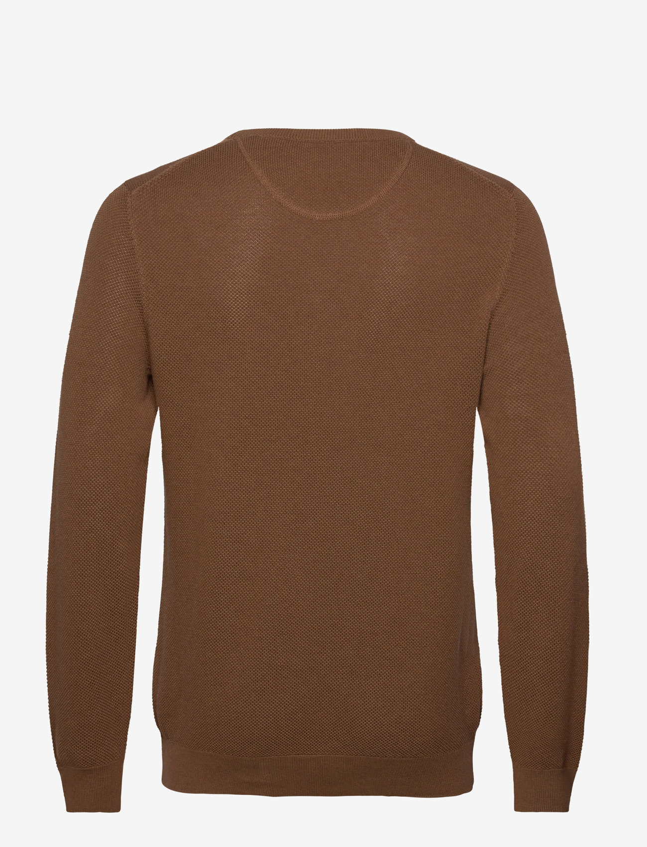GANT - COTTON PIQUE C-NECK - knitted round necks - hazelnut melange - 1