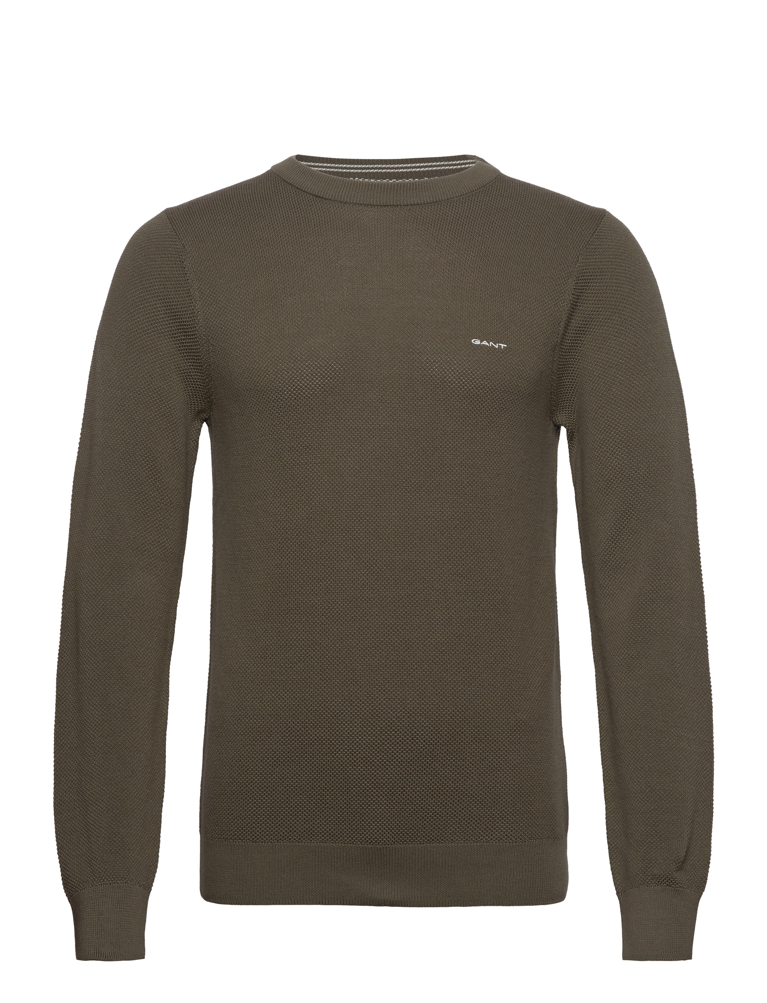 Gant - COTTON PIQUE C-NECK - basic-strickmode - juniper green - 1