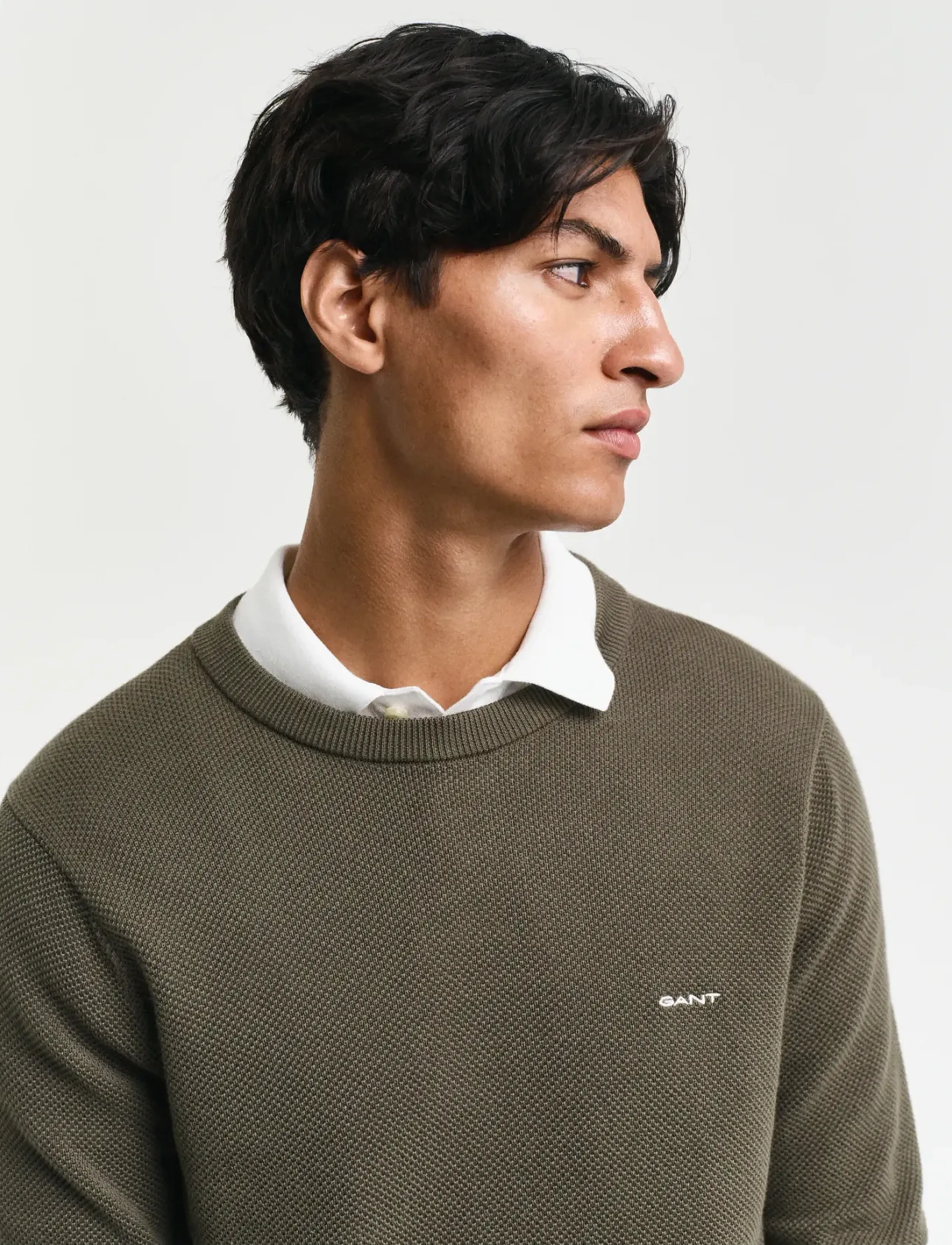 Gant - COTTON PIQUE C-NECK - basic-strickmode - juniper green - 4