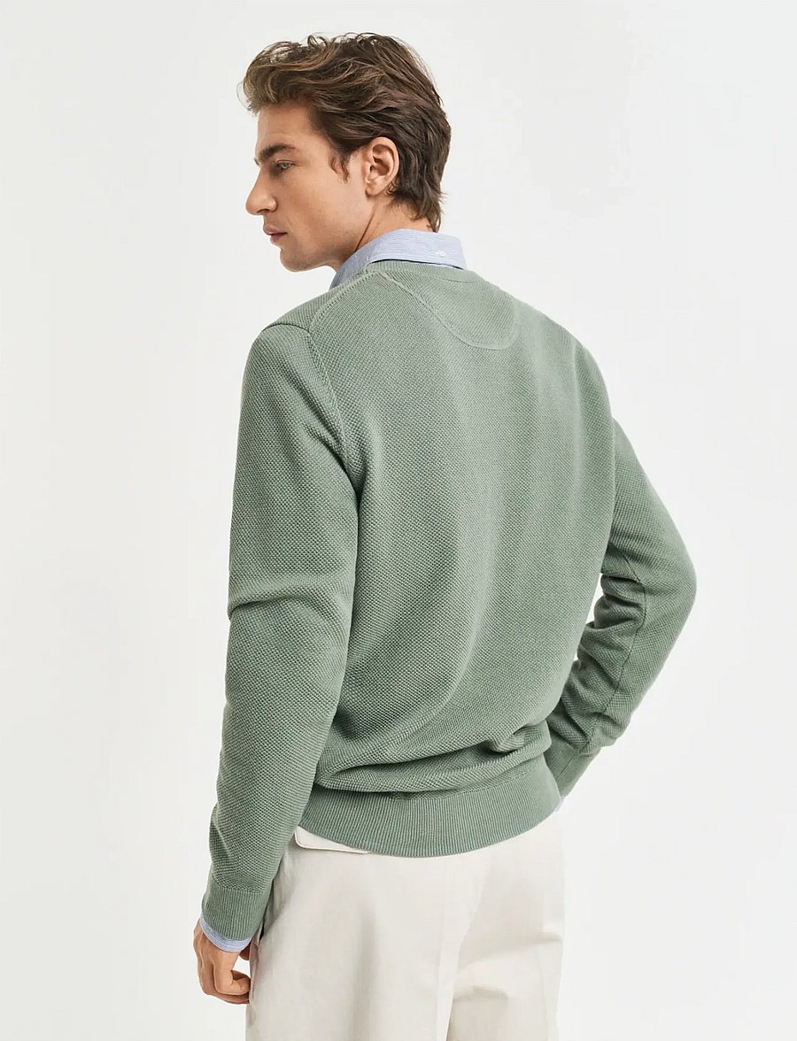 Gant - COTTON PIQUE C-NECK - pulls col rond - kalamata green - 3