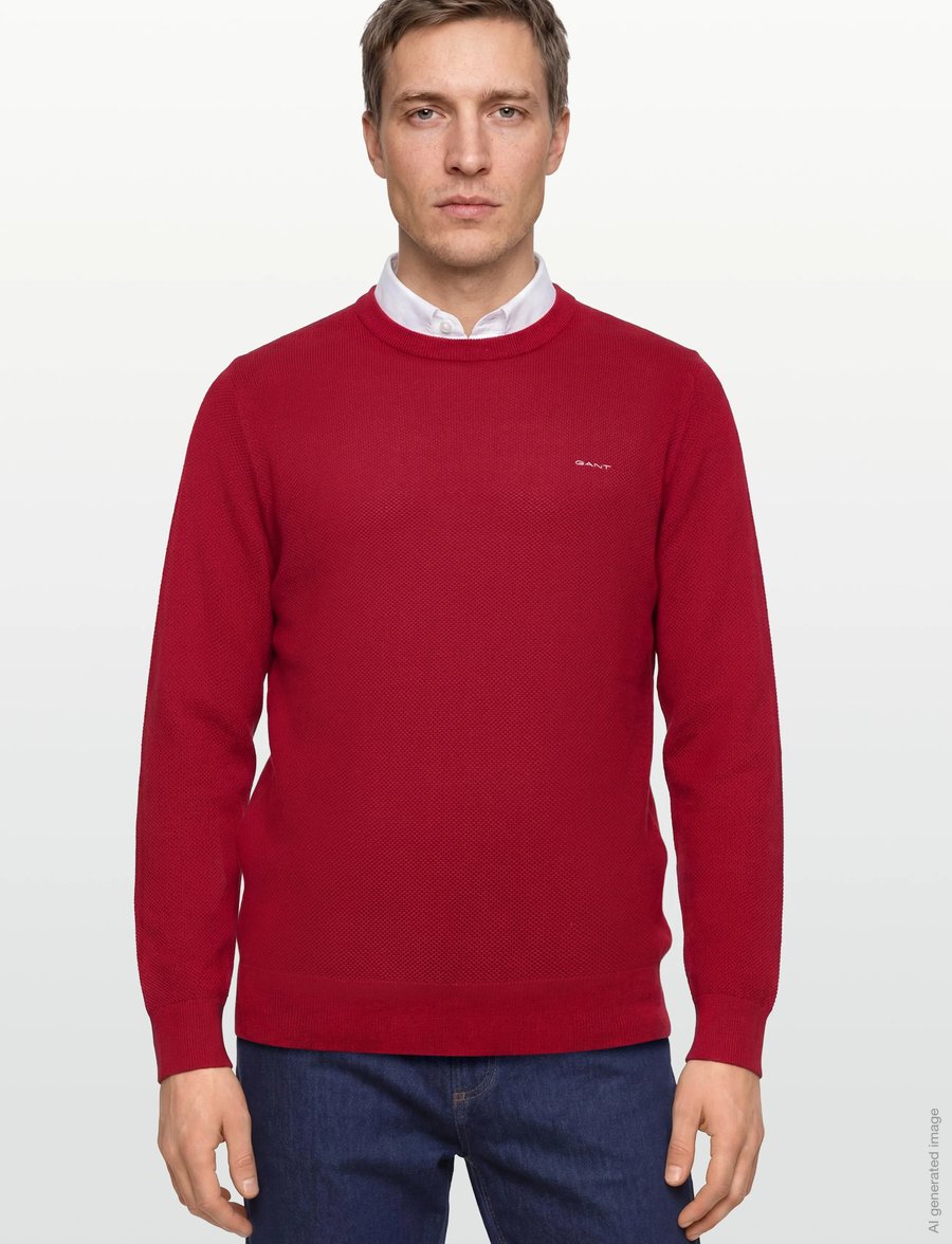 Gant - COTTON PIQUE C-NECK - rundhals - ruby red - 3