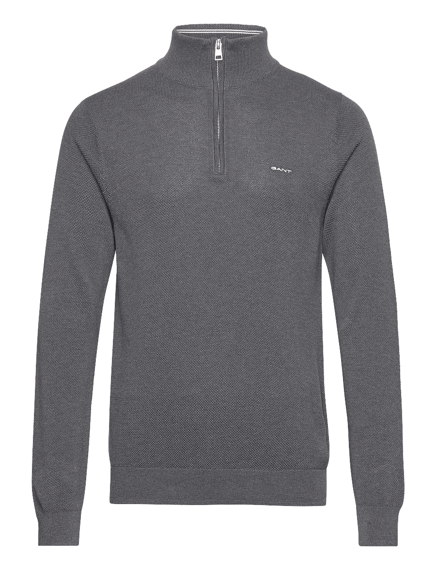 Gant - COTTON PIQUE HALF ZIP - tõmblukk-kaelusega džemprid - antracit melange - 1