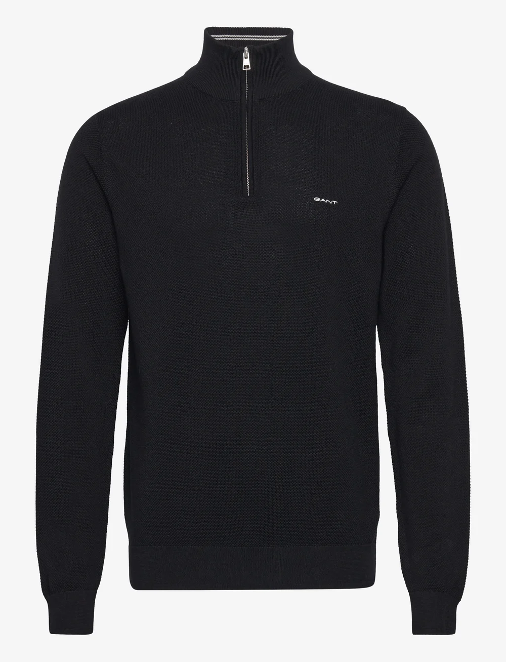 GANT - COTTON PIQUE HALF ZIP - halfzip strik - black - 1