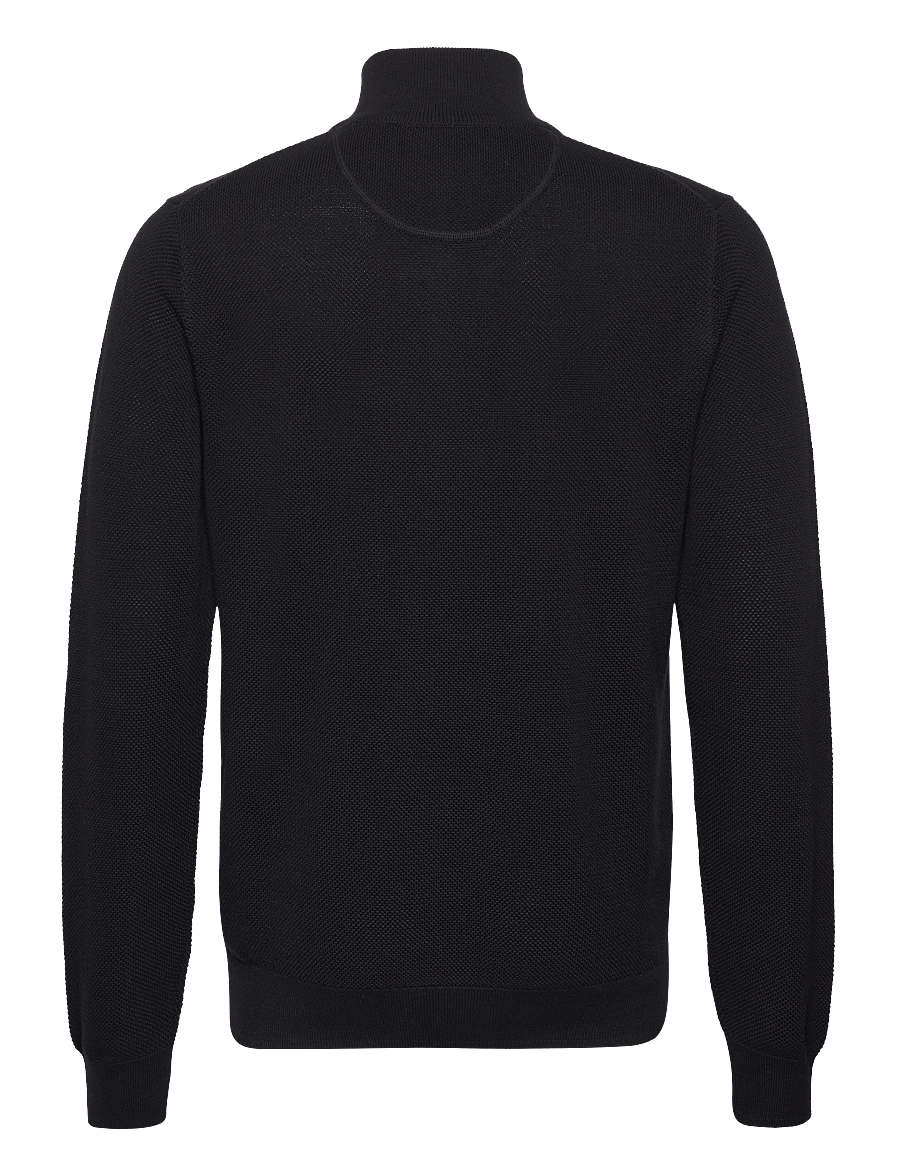Gant - COTTON PIQUE HALF ZIP - half zip strik - black - 2
