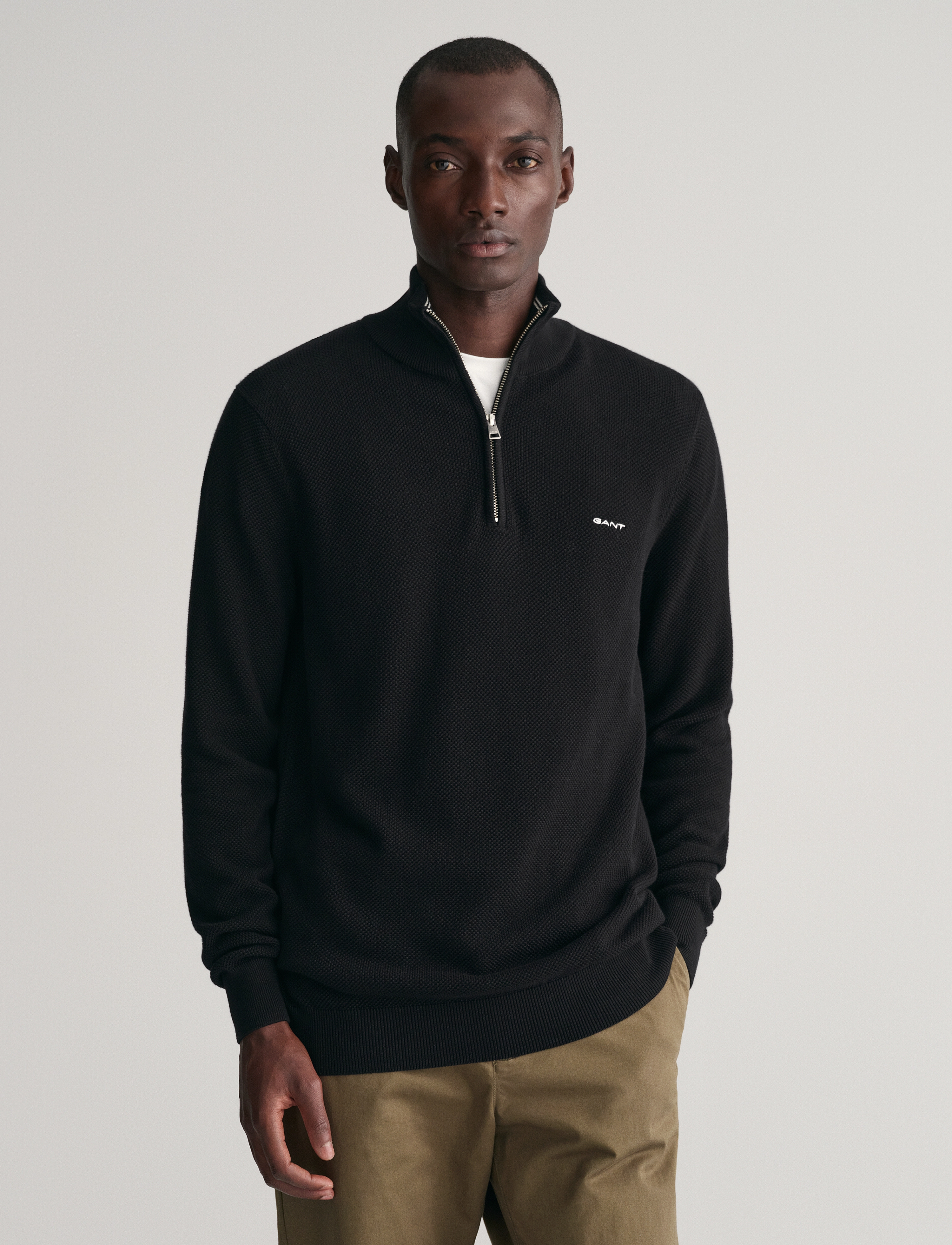 Cotton Pique Half Zip