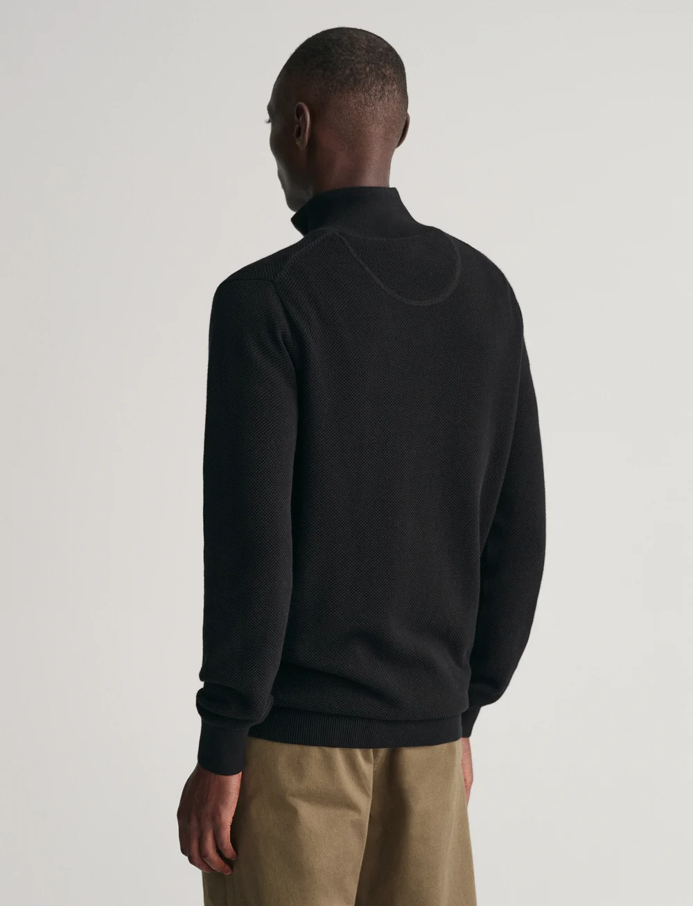 GANT - COTTON PIQUE HALF ZIP - halfzip strik - black - 3