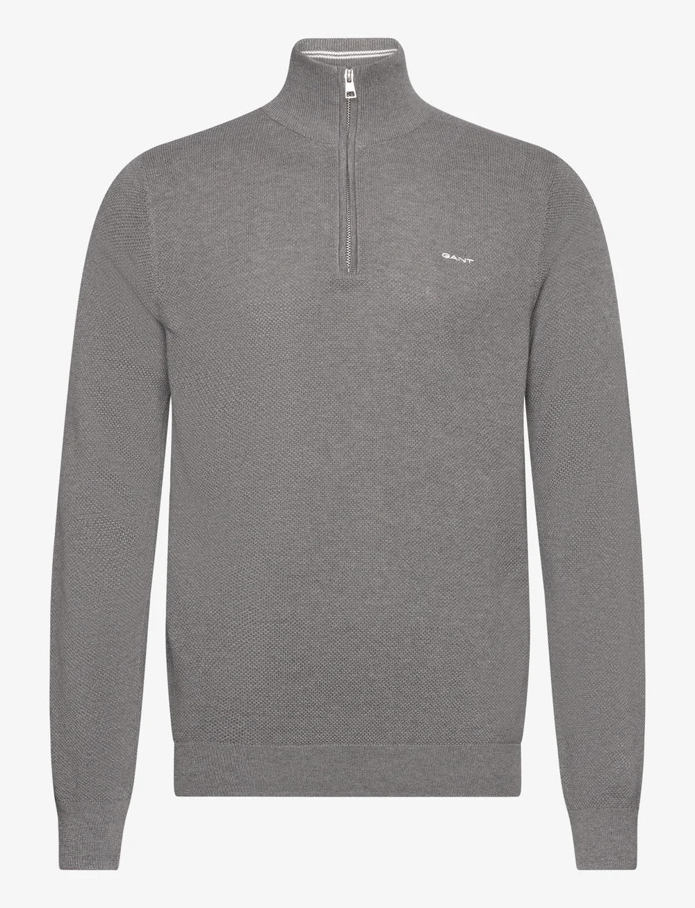 GANT - COTTON PIQUE HALF ZIP - halfzip strik - dark grey melange - 1