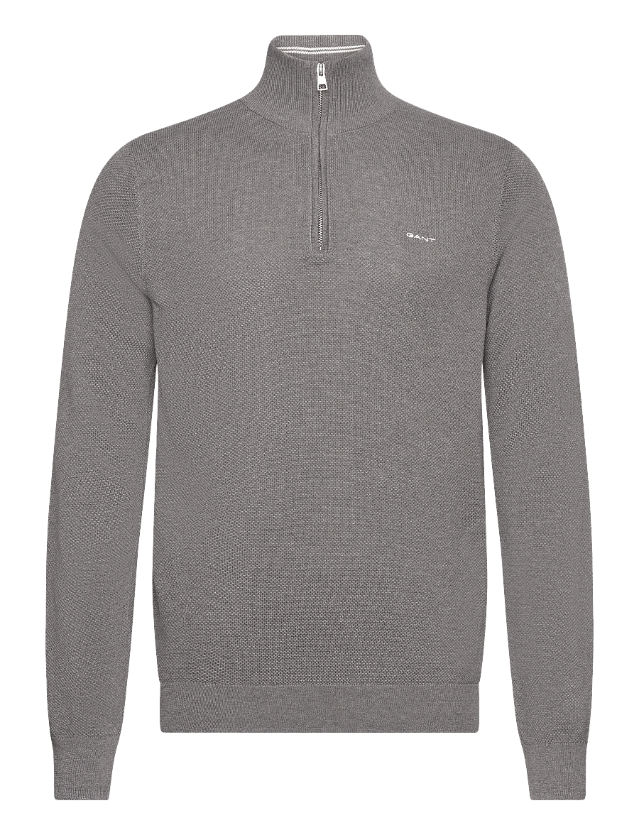 Gant - COTTON PIQUE HALF ZIP - pullover mit halbem reißverschluss - dark grey melange - 1