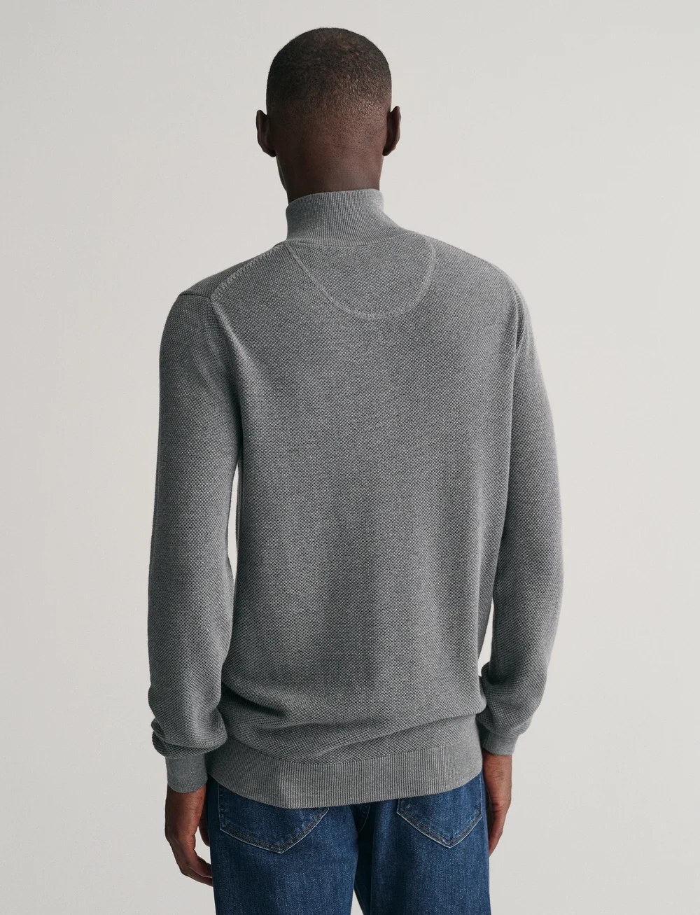GANT - COTTON PIQUE HALF ZIP - halfzip strik - dark grey melange - 3