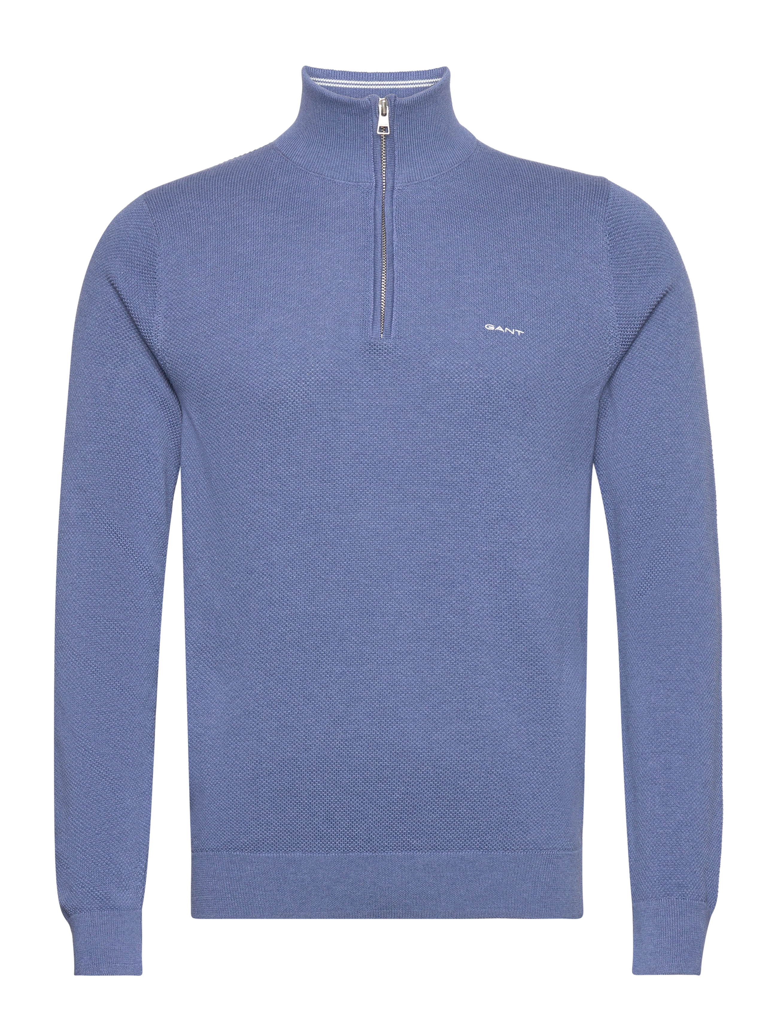 Gant - COTTON PIQUE HALF ZIP - pullover mit halbem reißverschluss - denim blue melange - 1