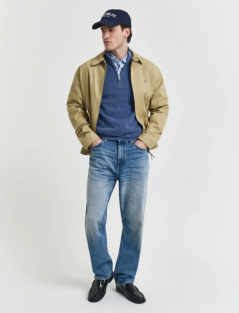 Gant - COTTON PIQUE HALF ZIP - half zip-tröjor - denim blue melange - 5