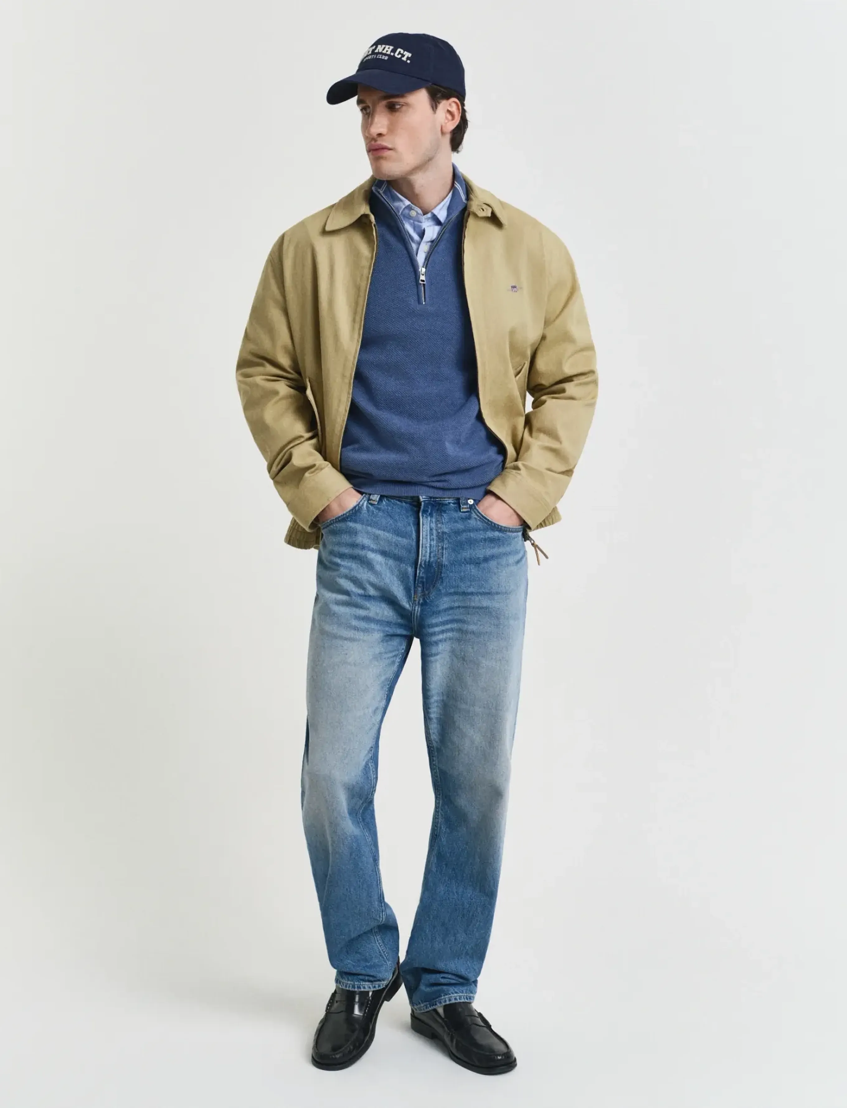 Gant - COTTON PIQUE HALF ZIP - pullover mit halbem reißverschluss - denim blue melange - 5
