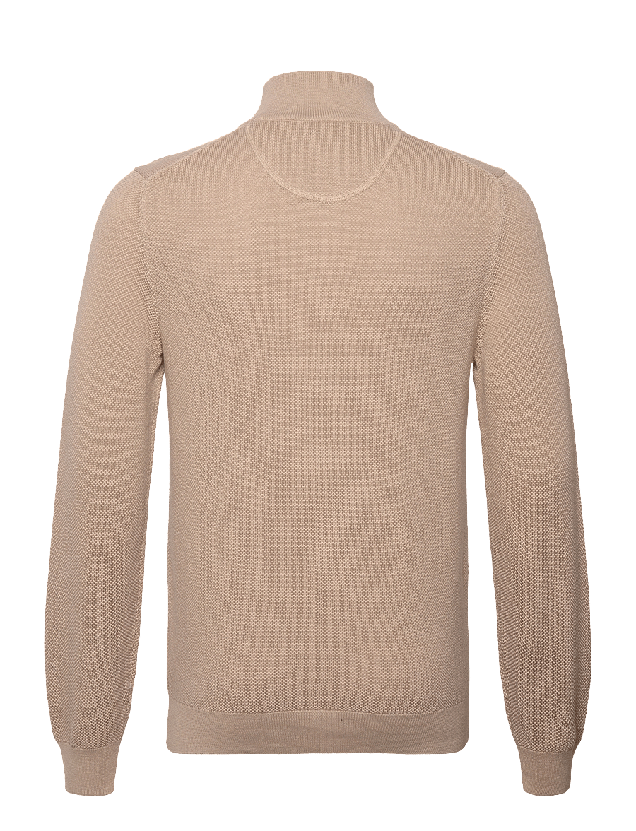 Gant - COTTON PIQUE HALF ZIP - puolivetoketjulliset neuleet - dry sand - 1