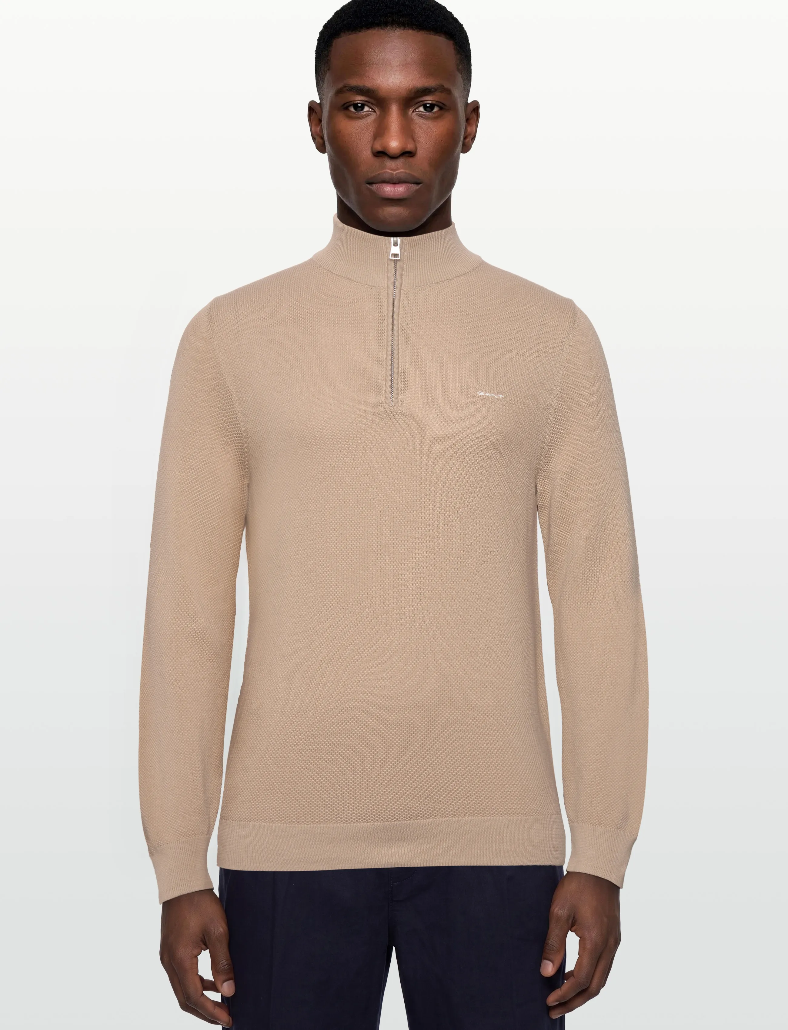 Gant - COTTON PIQUE HALF ZIP - strickmode - dry sand - 3