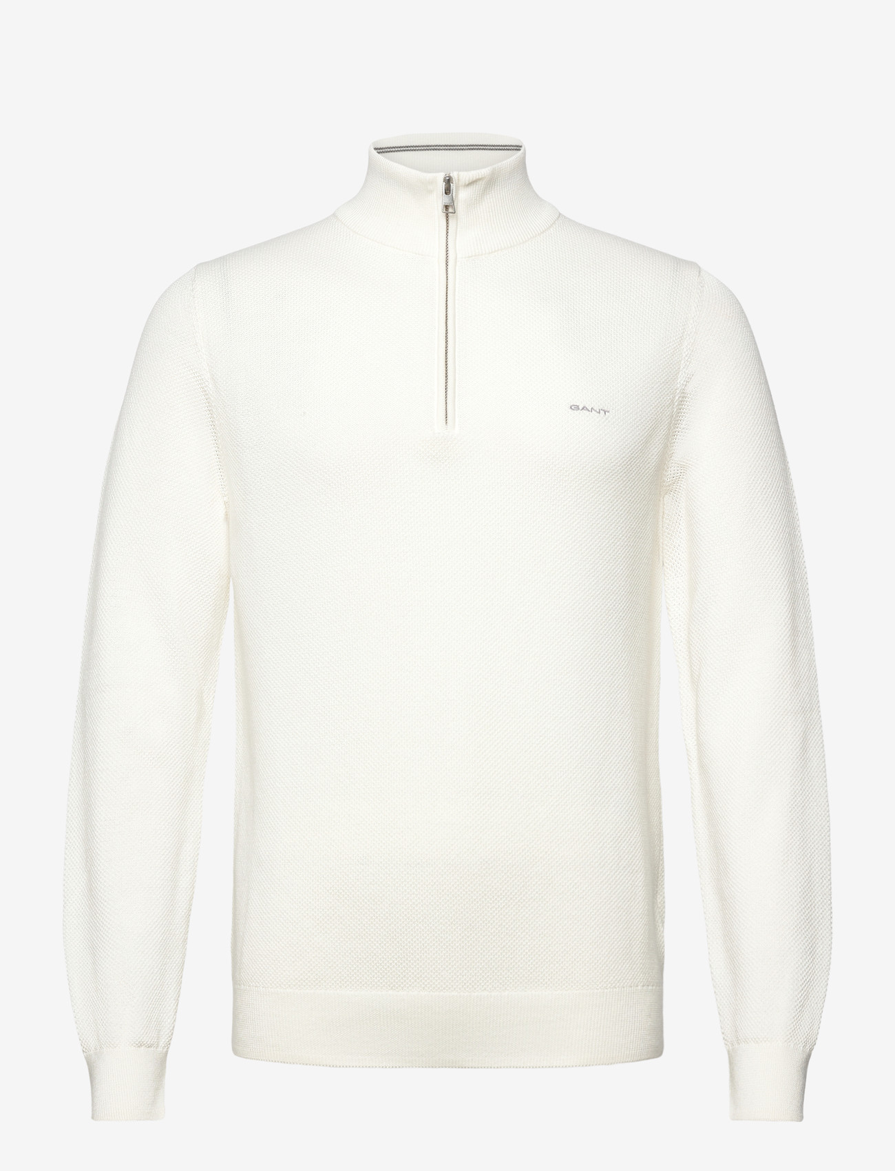 GANT - COTTON PIQUE HALF ZIP - half zip-trøjer - eggshell - 0